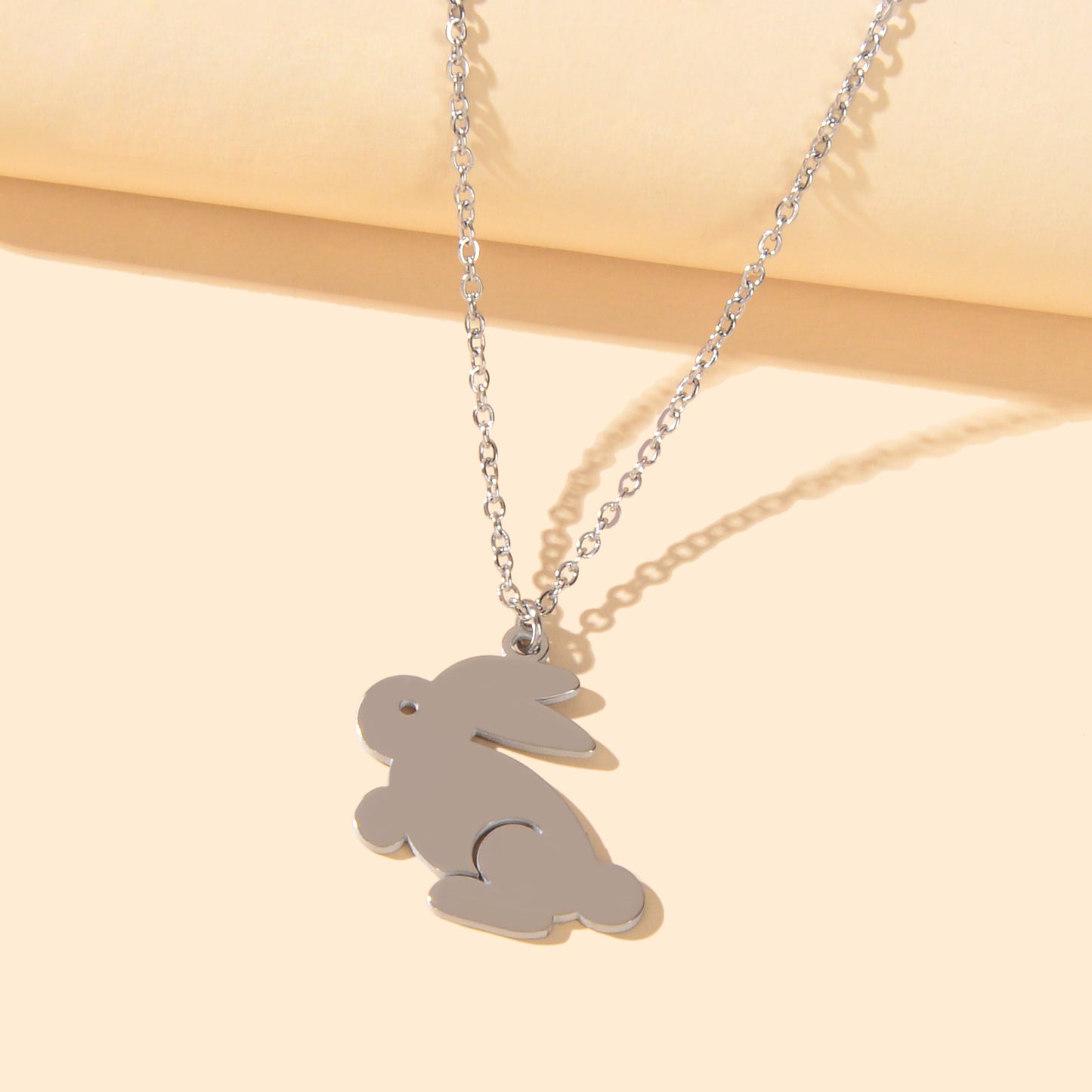 Silver Chain Cute Bunny Rabbit Charm Necklace Animal Jewellery Girls Easter Gift