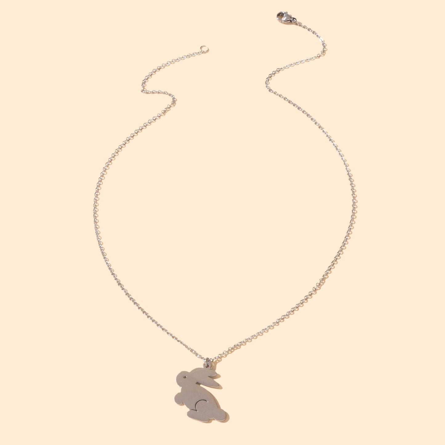 Silver Chain Cute Bunny Rabbit Charm Necklace Animal Jewellery Girls Easter Gift