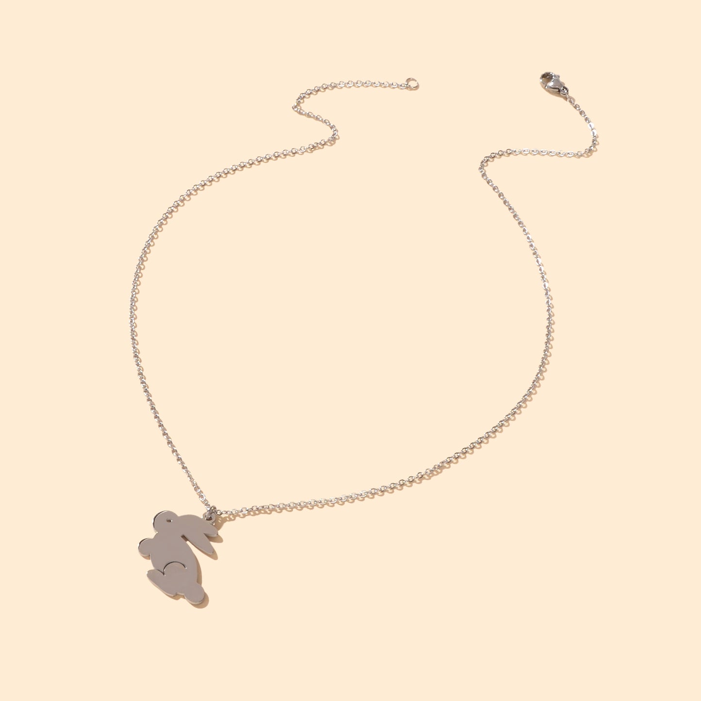 Silver Chain Cute Bunny Rabbit Charm Necklace Animal Jewellery Girls Easter Gift