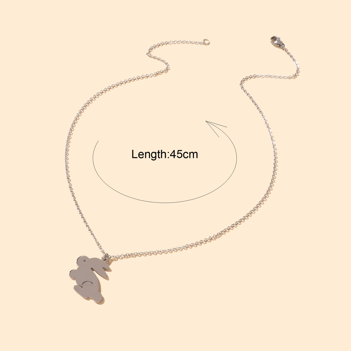 Silver Chain Cute Bunny Rabbit Charm Necklace Animal Jewellery Girls Easter Gift