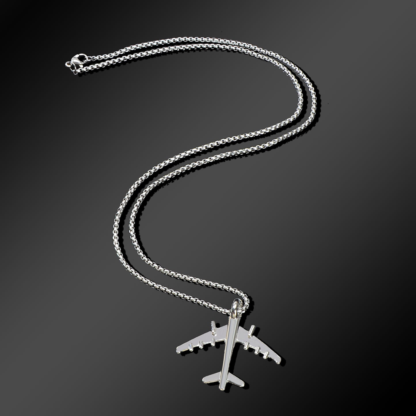 Hip Hop Style Men Jewellery Long Chain Stainless Steel Plane Pendant Necklace