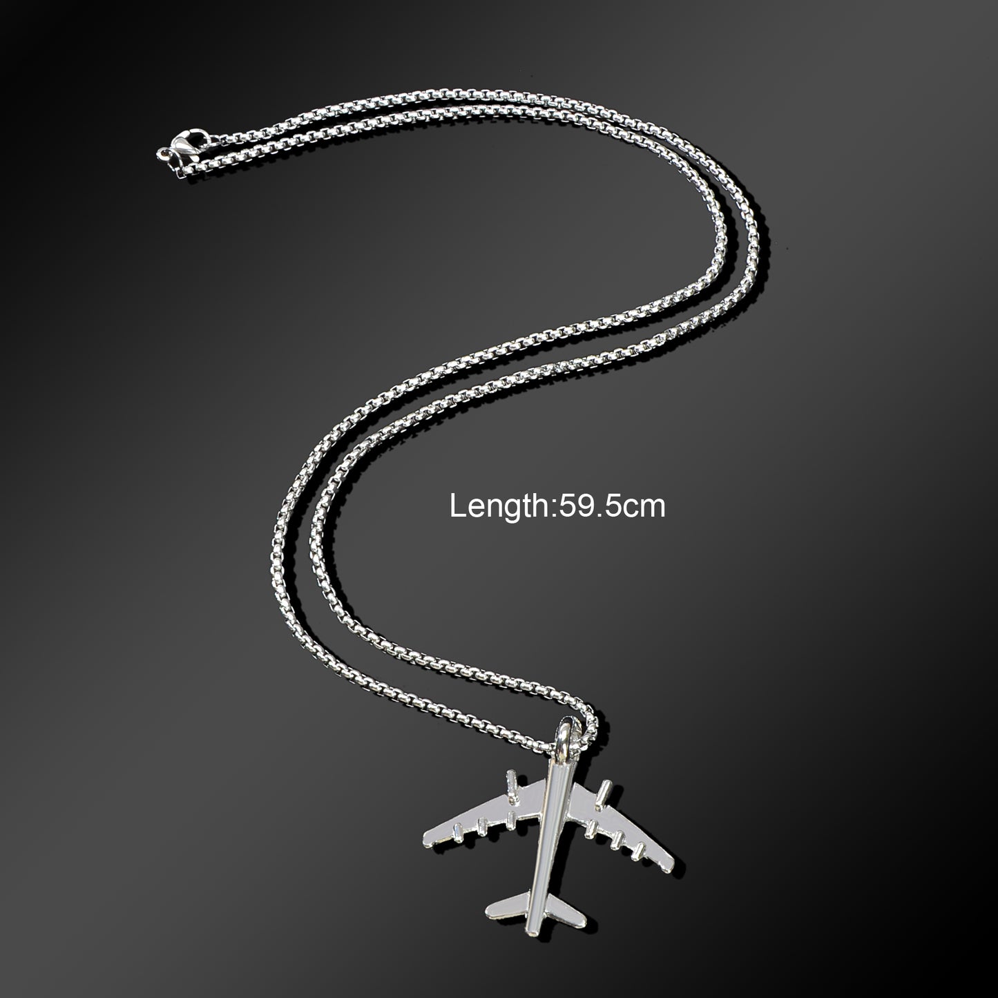 Hip Hop Style Men Jewellery Long Chain Stainless Steel Plane Pendant Necklace