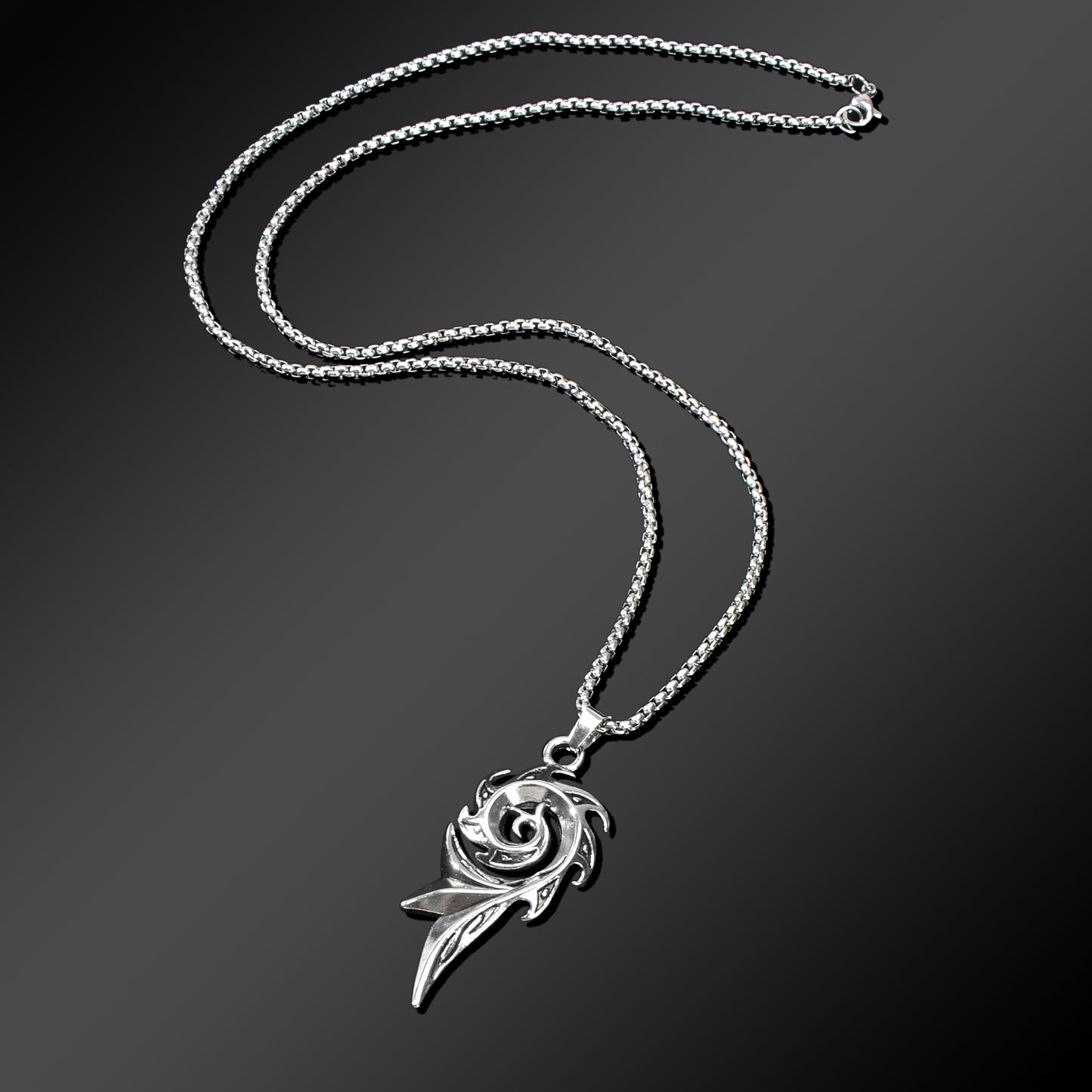 1pc Punk Rock Style Stainless Steel Long Chain Geometric Pendant Necklace Men Party Daily Jewelry