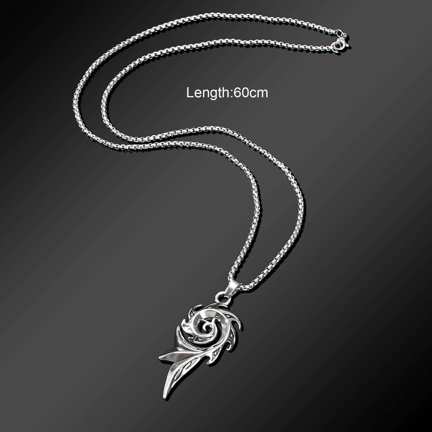 1pc Punk Rock Style Stainless Steel Long Chain Geometric Pendant Necklace Men Party Daily Jewelry