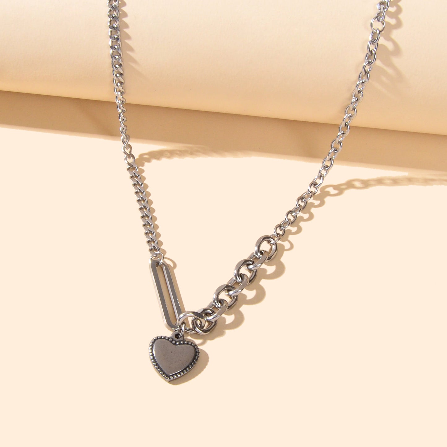 Fashion Party Decoration Multiple Silver Chain Love Heart Charm Trendy Necklace