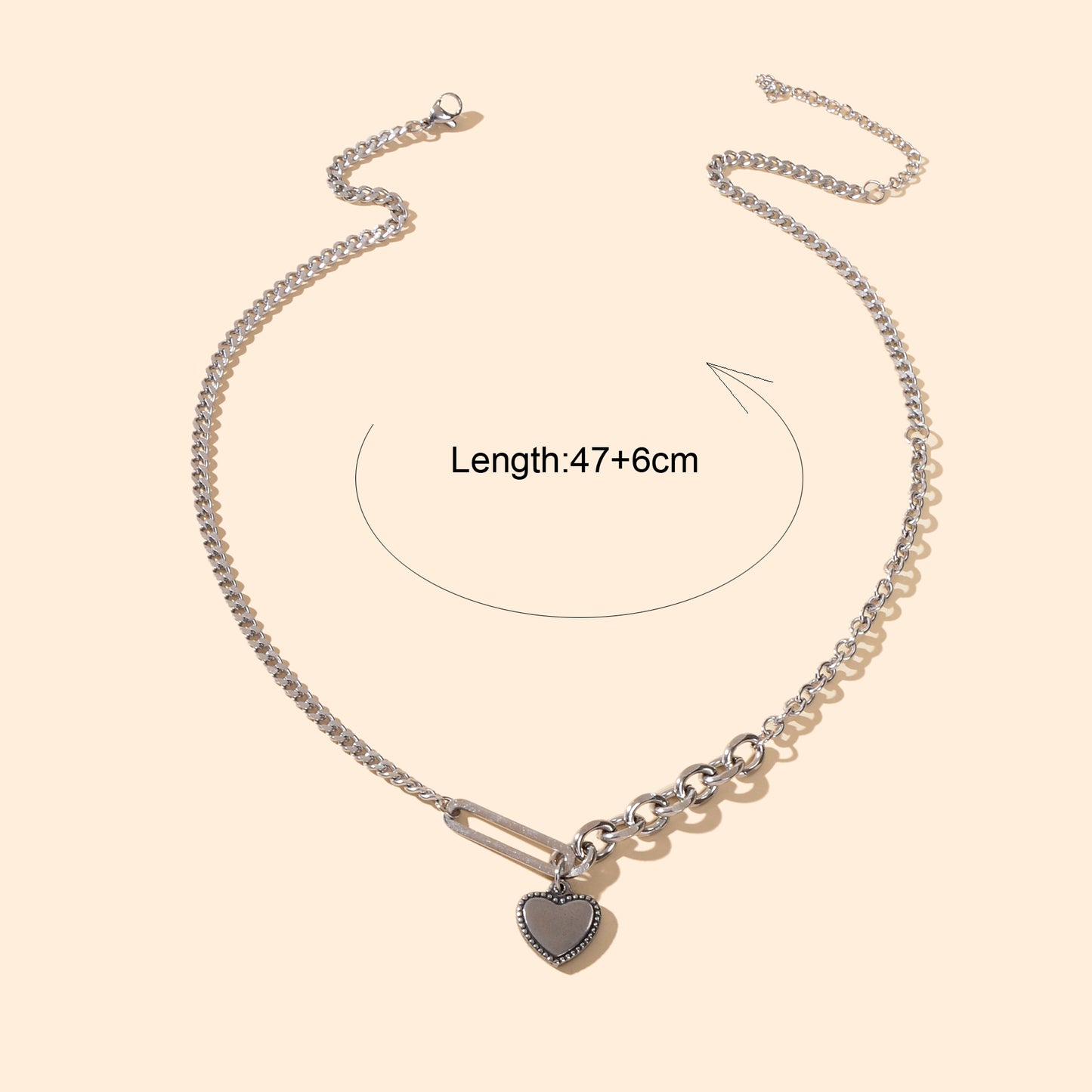 Fashion Party Decoration Multiple Silver Chain Love Heart Charm Trendy Necklace