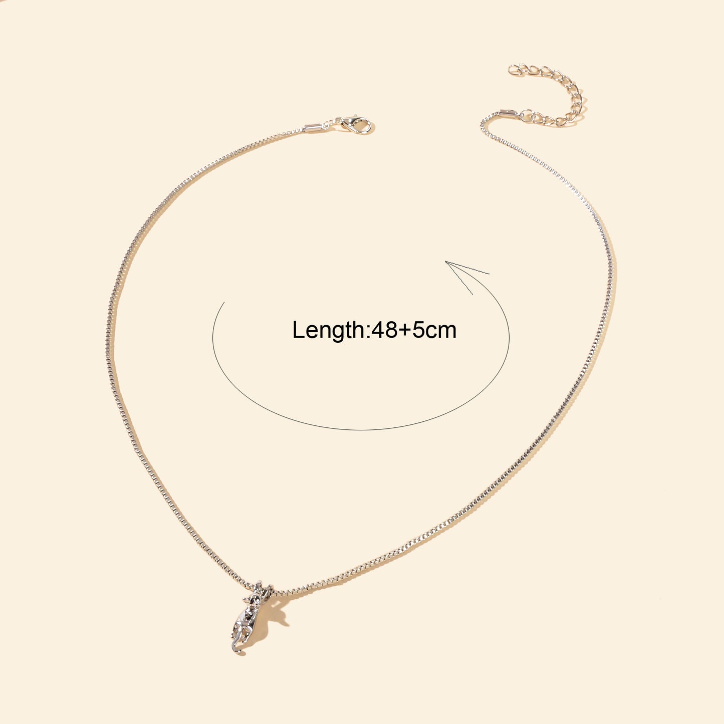 Cartoon Animal Theme Gift Jewelry Silver Chain Funny Litte Cat Pendant Necklace