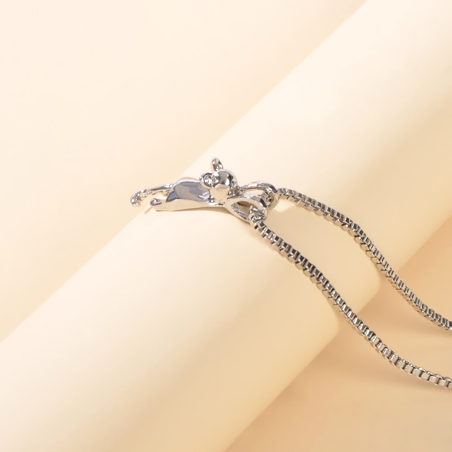 Cartoon Animal Theme Gift Jewelry Silver Chain Funny Litte Cat Pendant Necklace