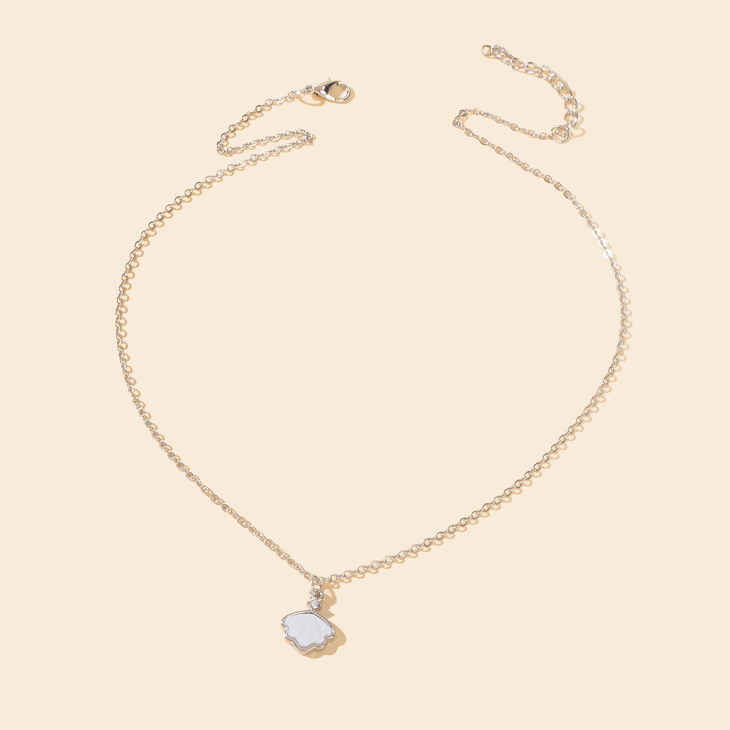 Personalized Jewellery White Resin Shell Shape Charm Delicate Everyday Necklace