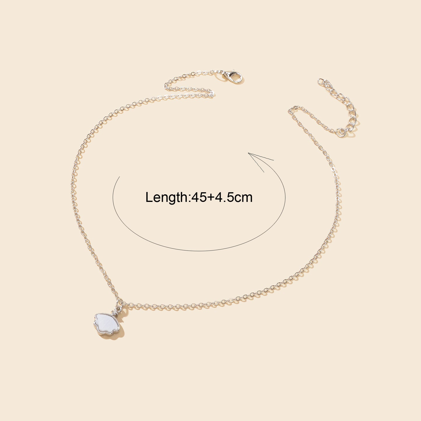 Personalized Jewellery White Resin Shell Shape Charm Delicate Everyday Necklace