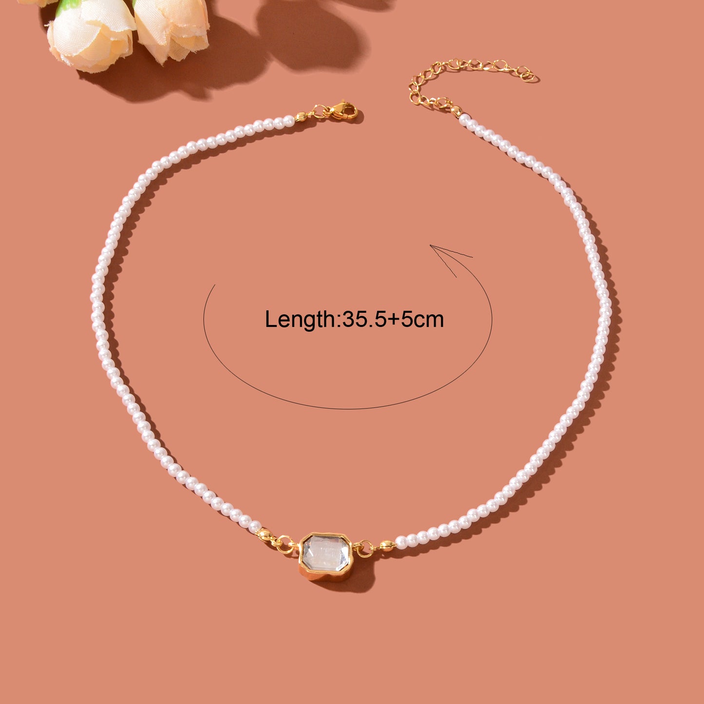 Elegant Imitation Pearl Beads Chain Collar Necklace Women Party Prom Jewelry