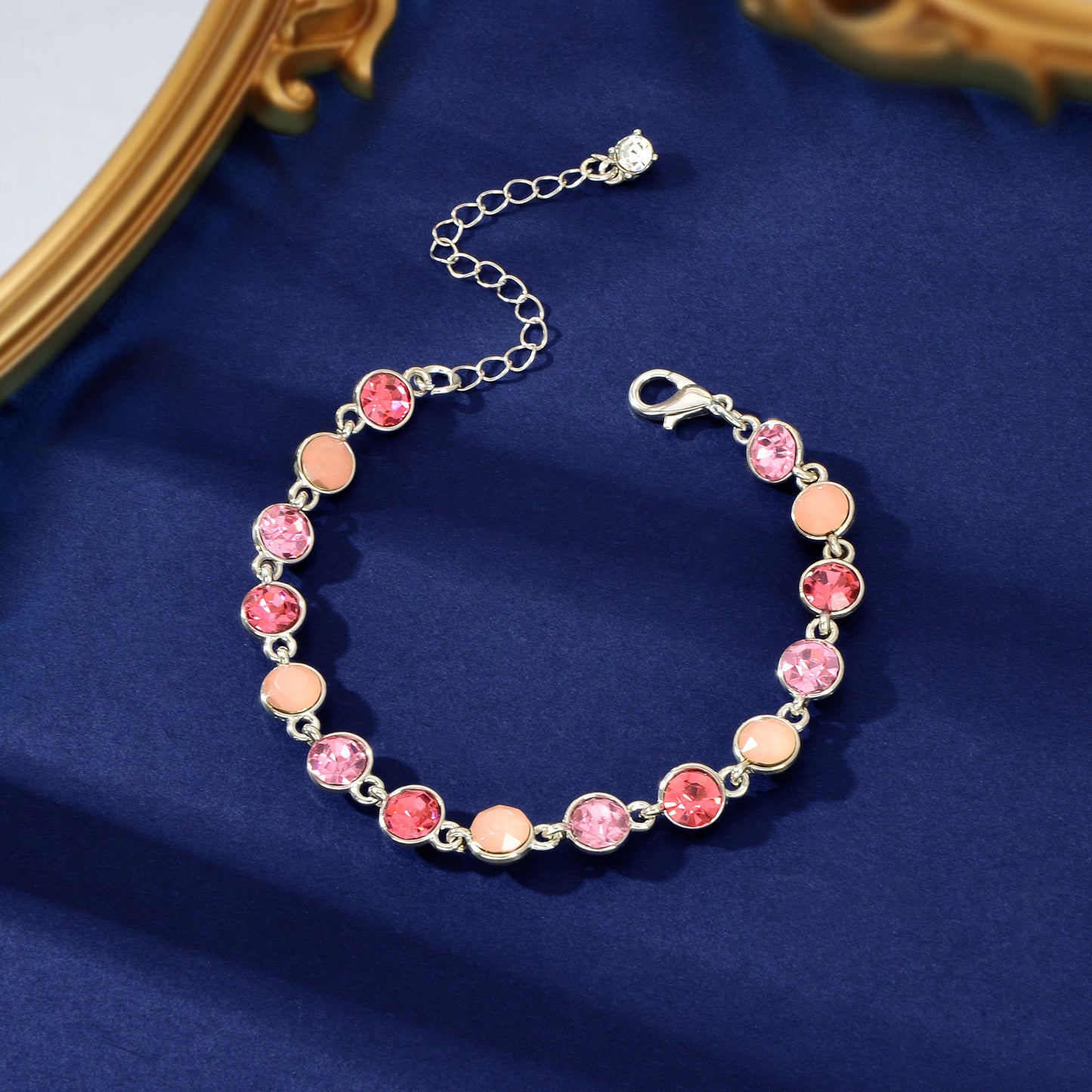 Luxury Blue Transparent Big Cubic Zirconia Bracelet Wedding Engagement Jewellery