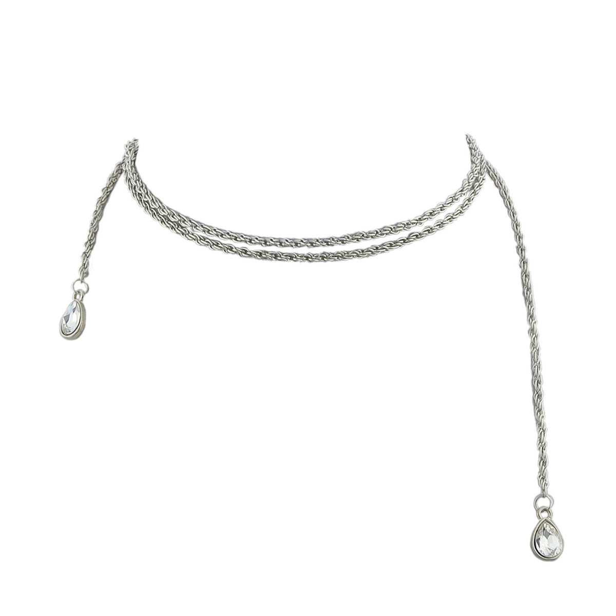 Designer Jewellery Gold Silver Long Chain Water Drop Necklace Trendy Accessories