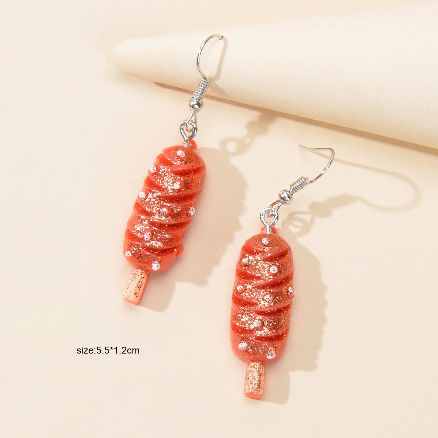 Funny Gifts Best Friends Trendy Red Resin Hot Dog Dangle Earrings Female Jewelry