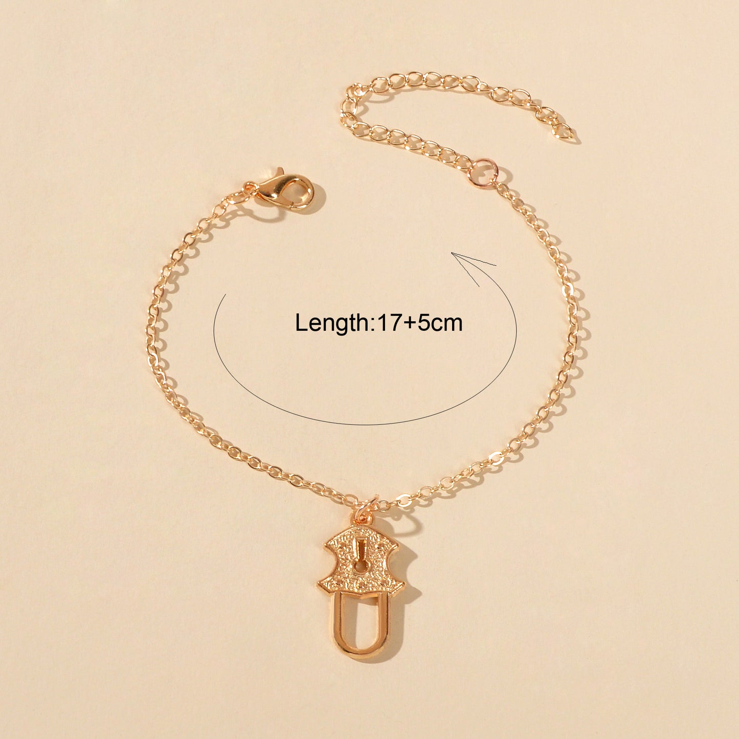 Gold Silver Chain Geometric Lock Charm Bracelet Women Unique Designer Jewellery