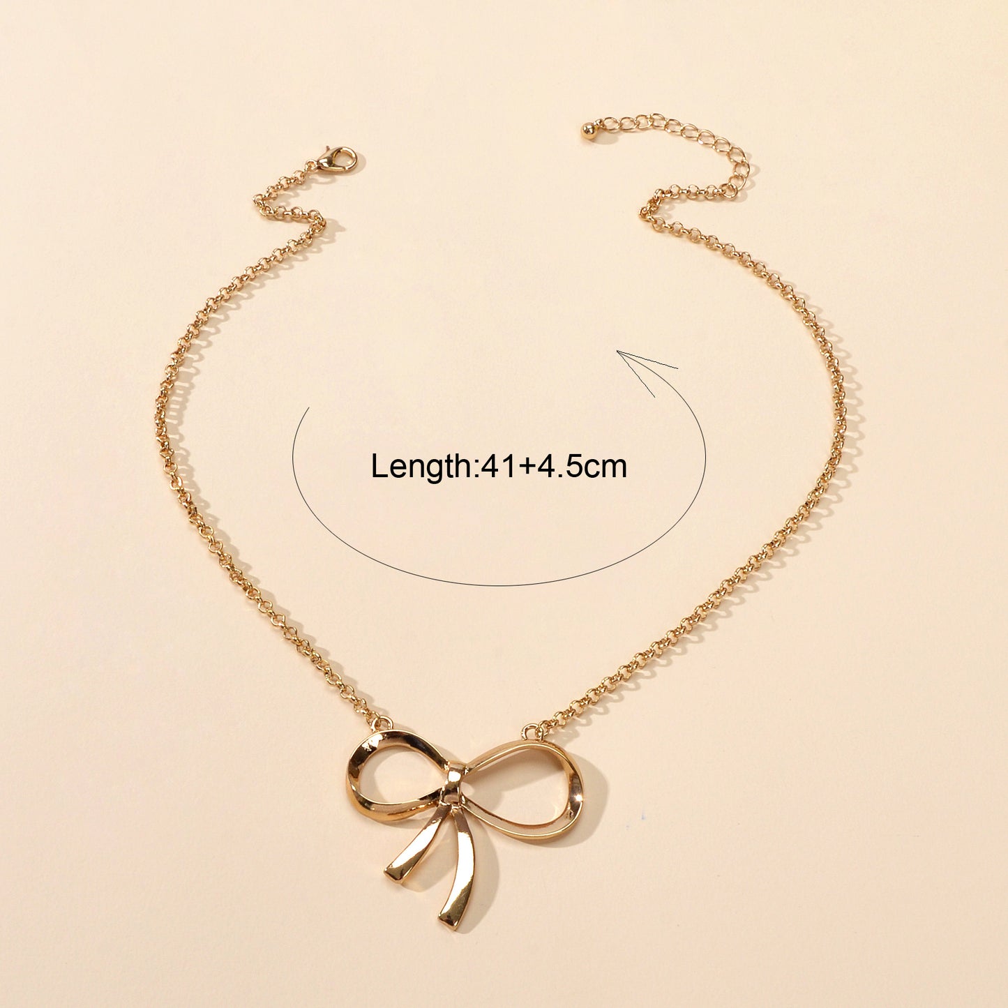 Women Party Decoration Gold Chain Bowknot Charm Popular Clavicle Necklace Gift