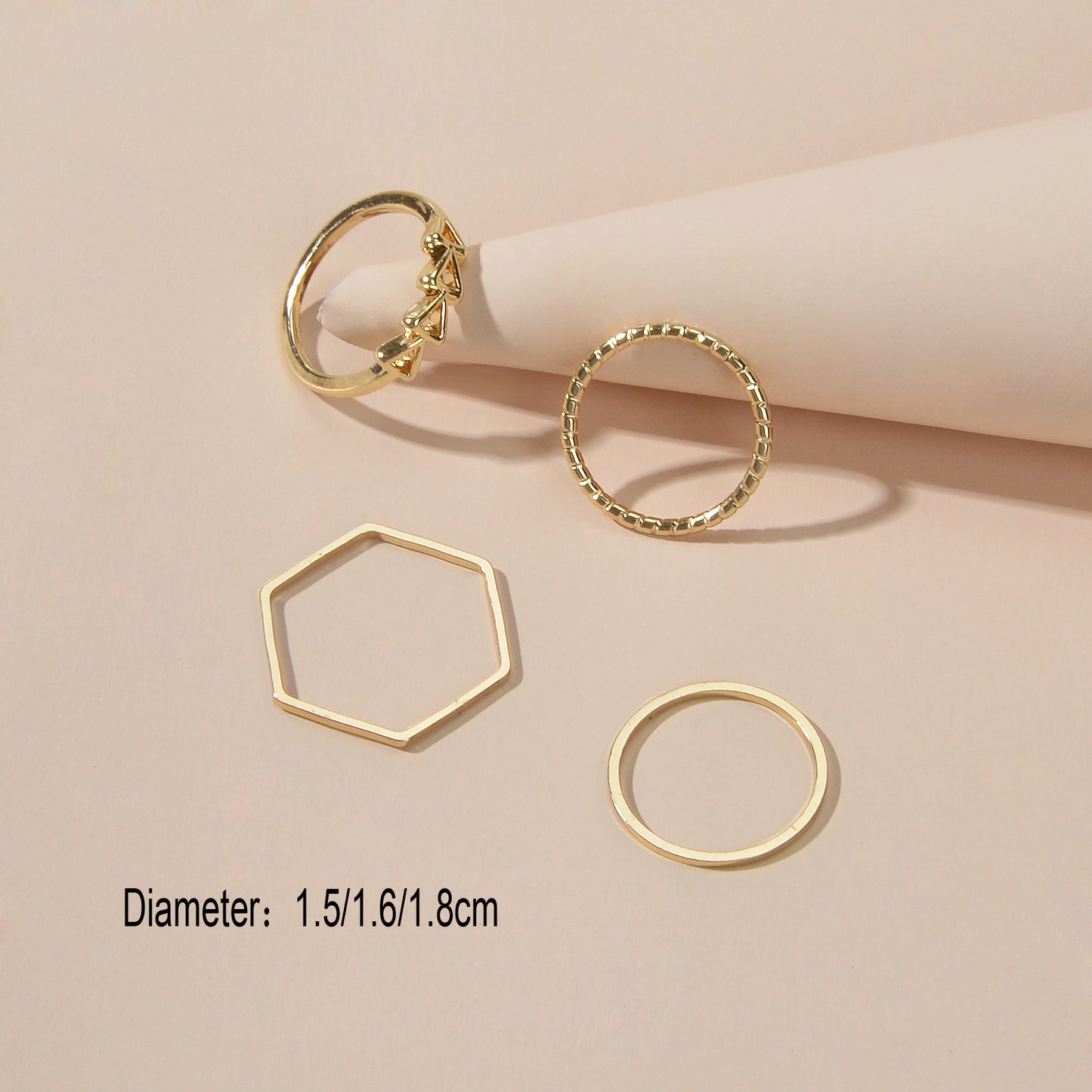 Multiple 4 pcs Metal Triangle Minimalist Knuckle Letter Midi Finger Rings Set