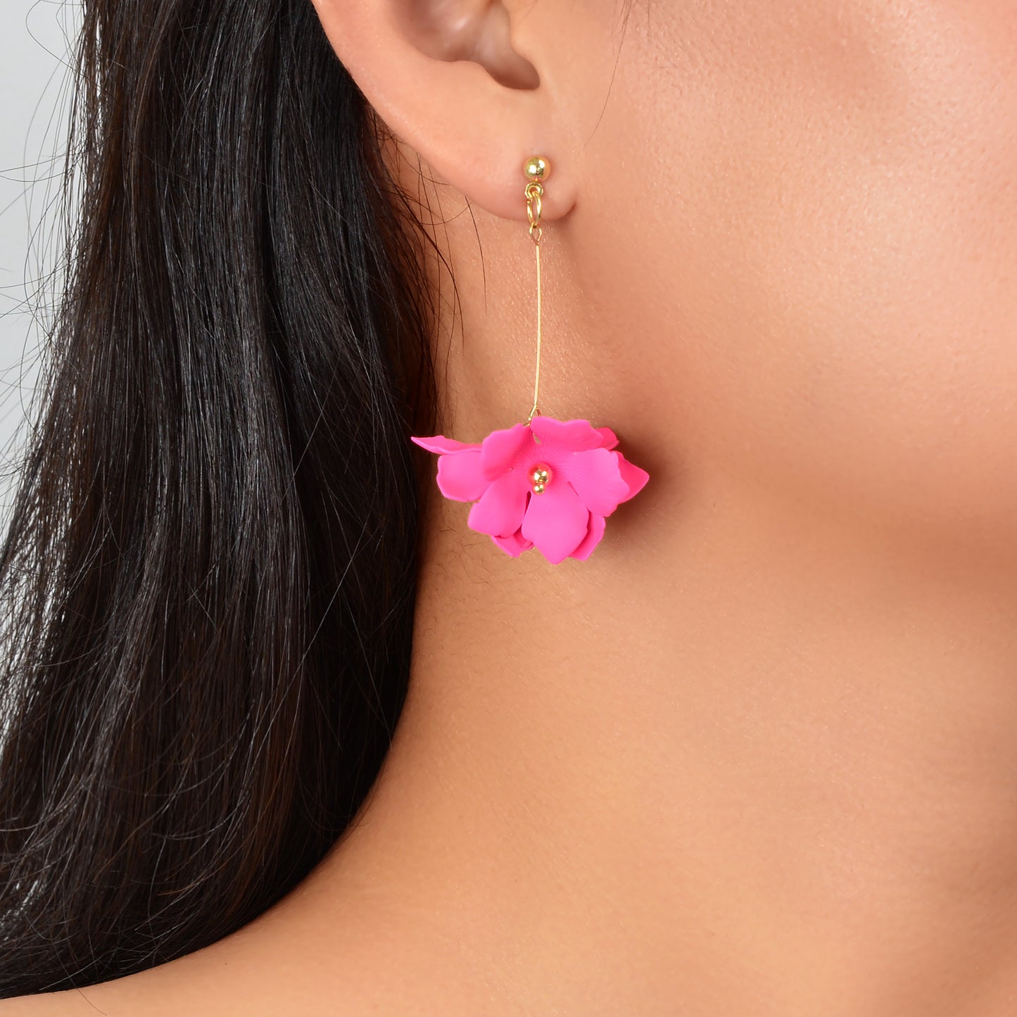 Floral Earrings Women Petal Flower Dangling Drop Stud Vogue Handmade Jewellery