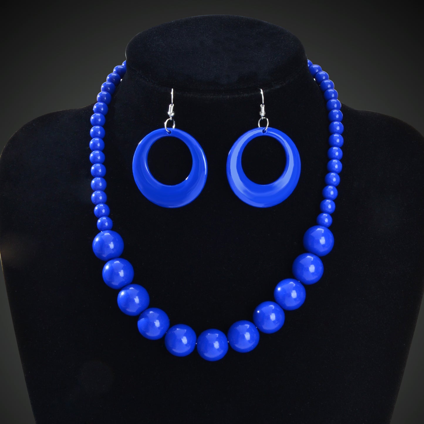 Bohemian Vacation Eye-catching Jewelry set Beads Collar Chunky Necklace and Circle Dangle Earrings Exaggerated Jewelry Set