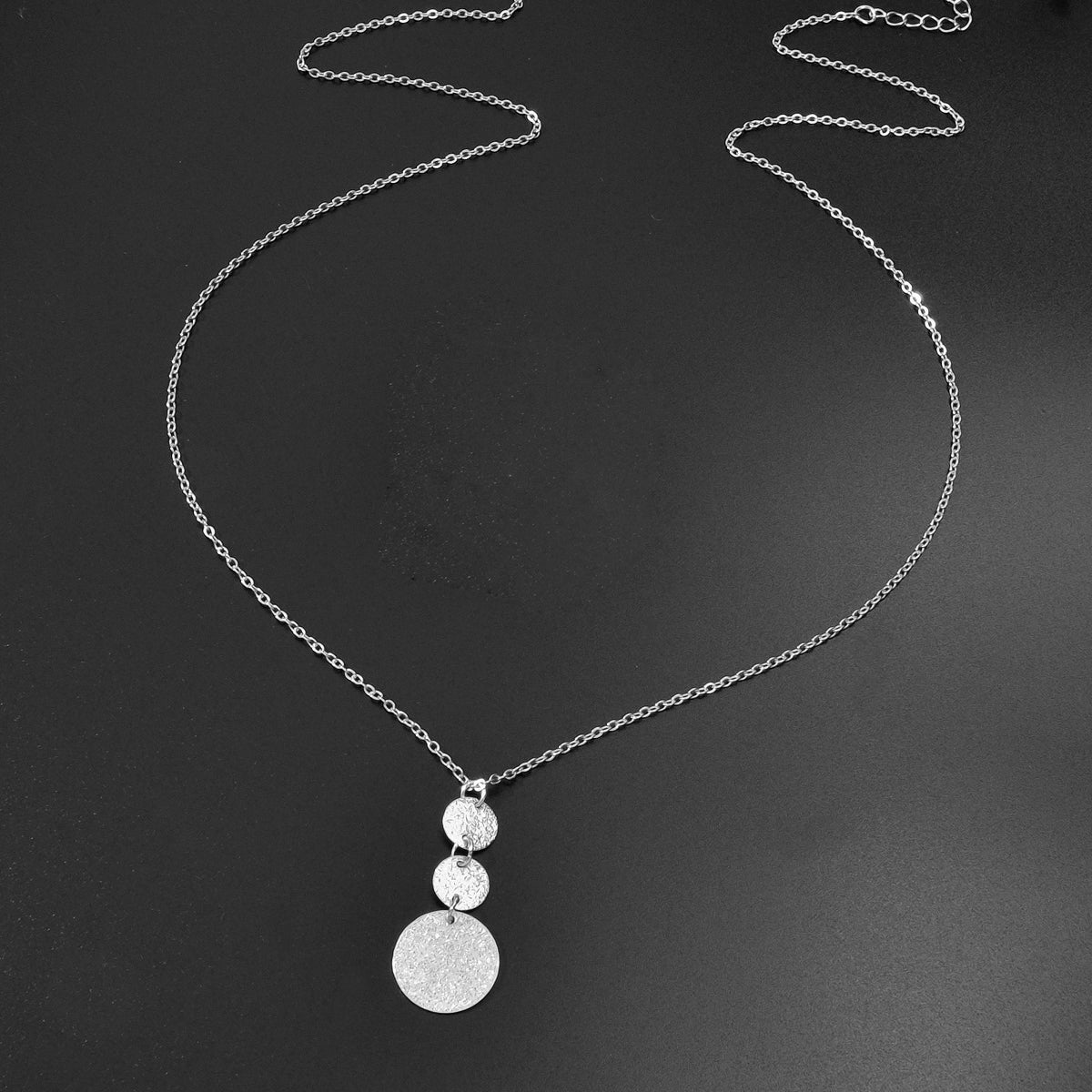 Unique Gold Chain Geometric Round Disc Minimalist Charm Necklace Trendy Jewelry