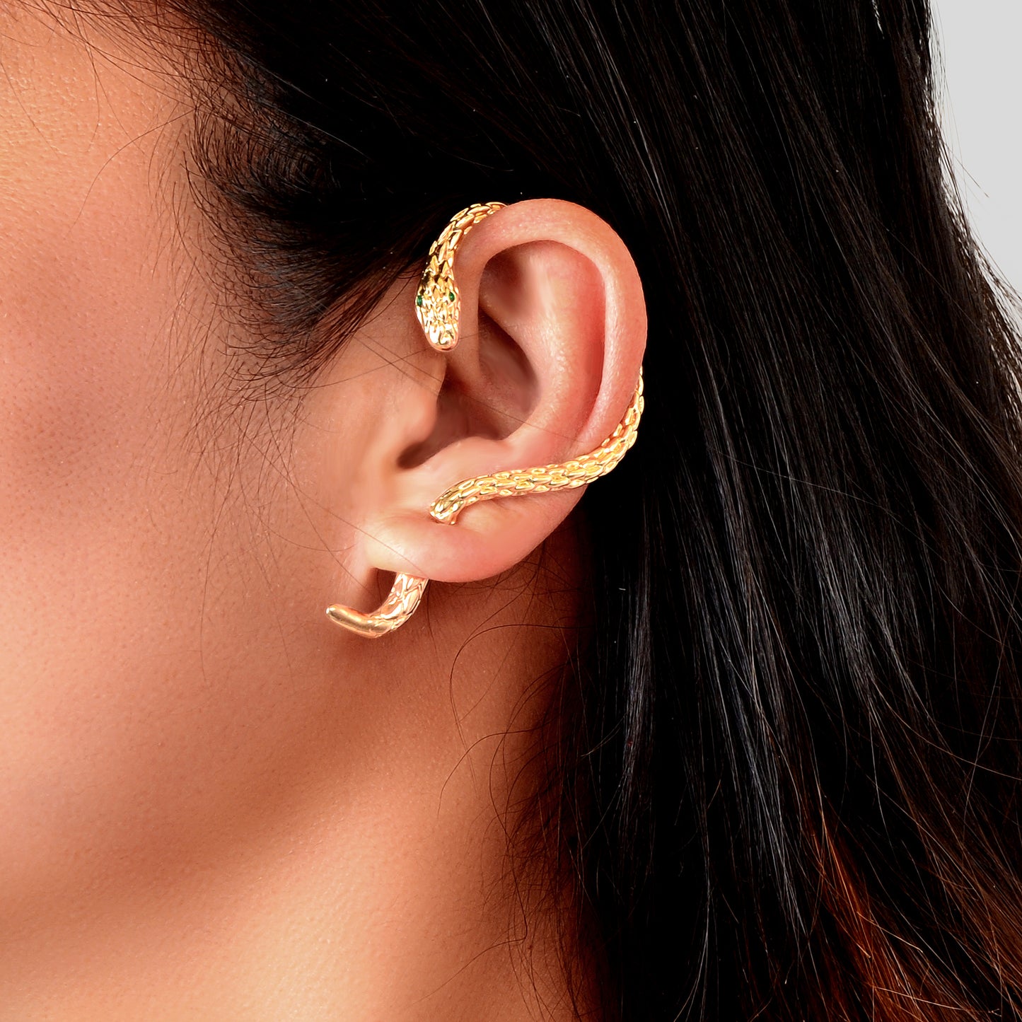 1 pc Punk Snake Piercing Cartilage Wrap Ear Jewellery Crawler Earring Stud Gift