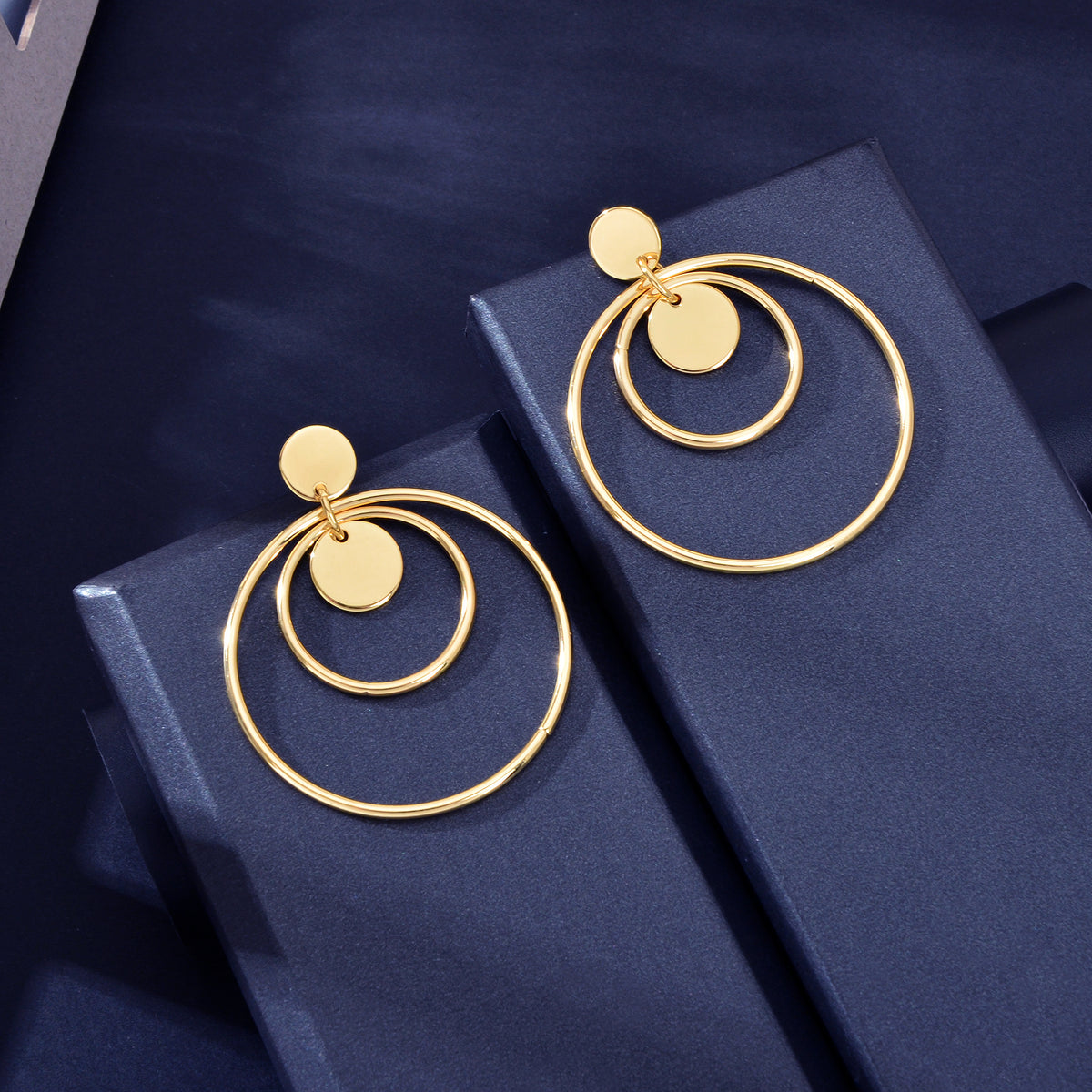 Fashion Gold Silver Circle Disc Charm Dangle Hoop Earrings Stunning Accessories