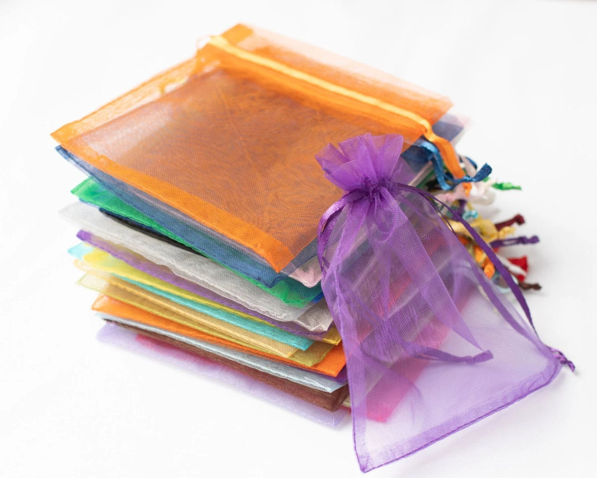 Random color 10pcs/set Colorful Organza Jewellery Bags Drawstring Gift Package