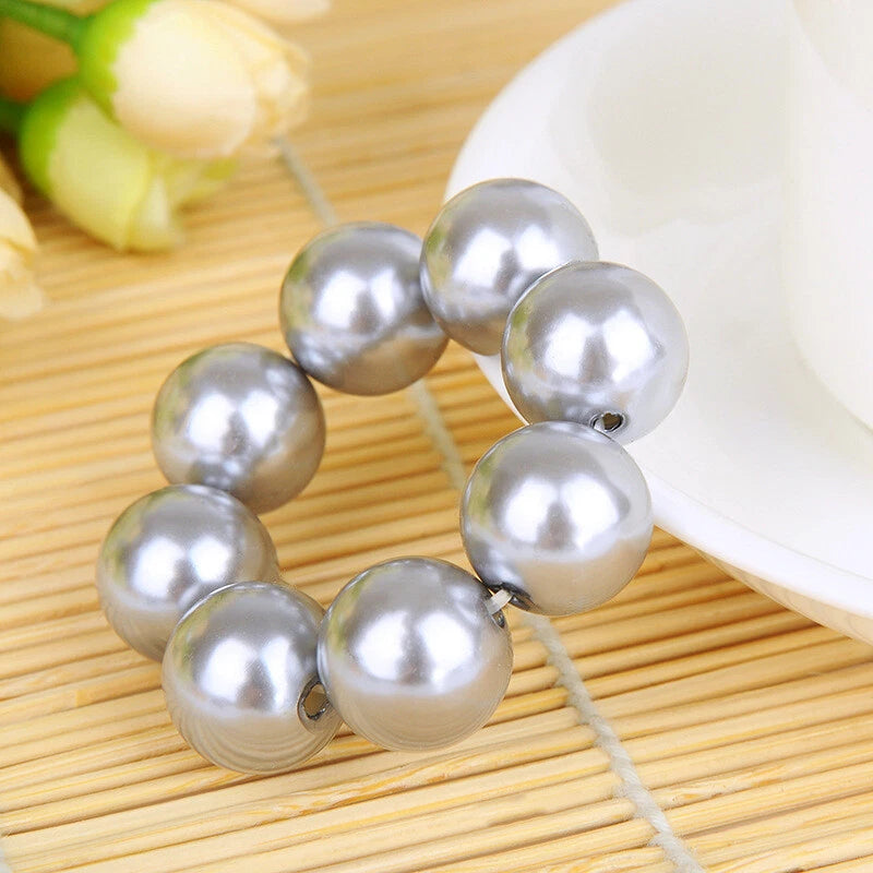 Feelontop Hair Accessories Colorful Beads Elastic Hair Rope Hair Ties Hair Bands