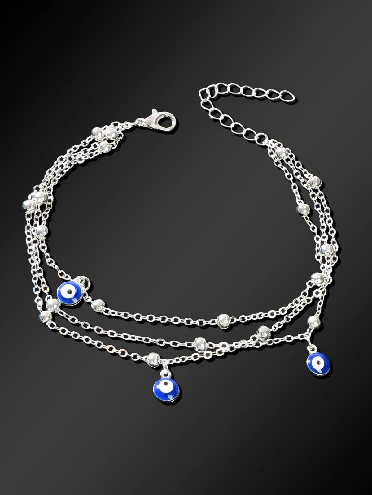 Eye Charm Beads Anklet Adjustable Beach Layered Ankle Gold Foot Chain Jewellery
