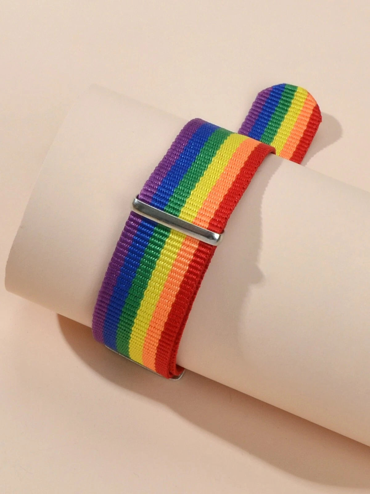 Belt Colorful Rainbow Striped Braided Wrap Bangle Bracelet Hiphop Accessories