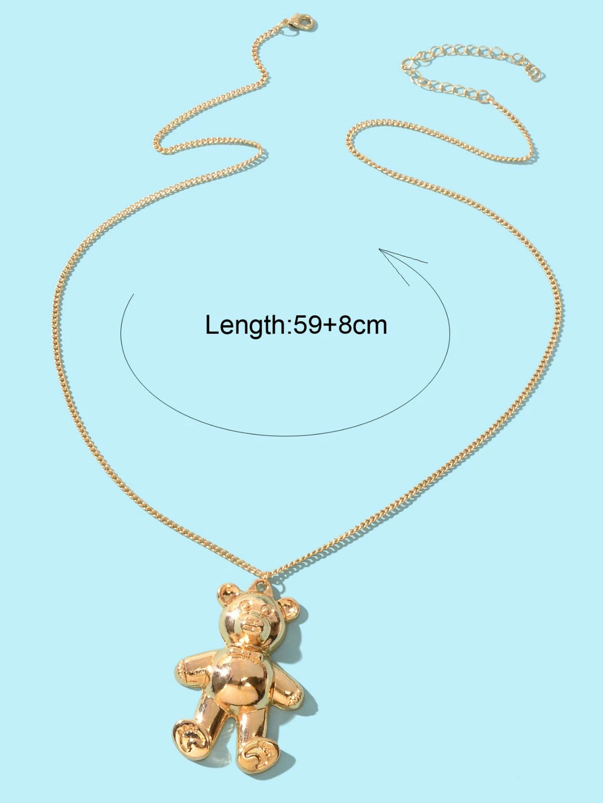 Fashion Jewelry Gold Silver Long Chain Lovely Bear Pendant Necklace Accessories