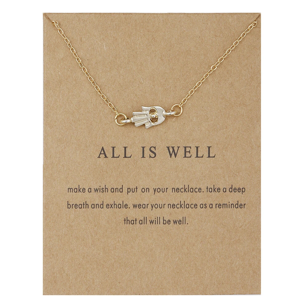 Minimalist Gold Silver Chain Hand Pendant Necklace Funny Gifts for Best Friends
