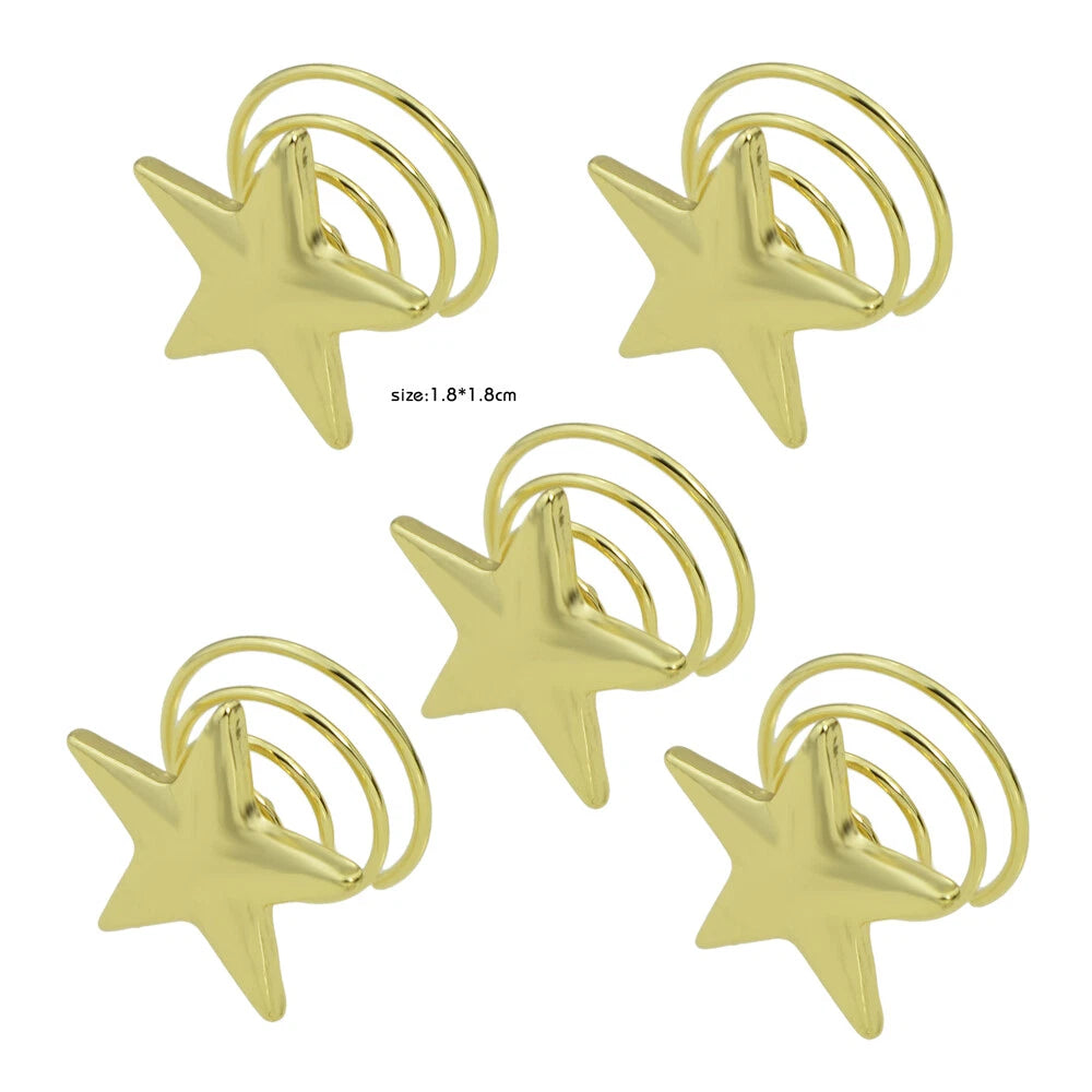 5 pcs Fashion Golden Star Star Hair Clips set Hair Jewelry for Wedding Prom Hair