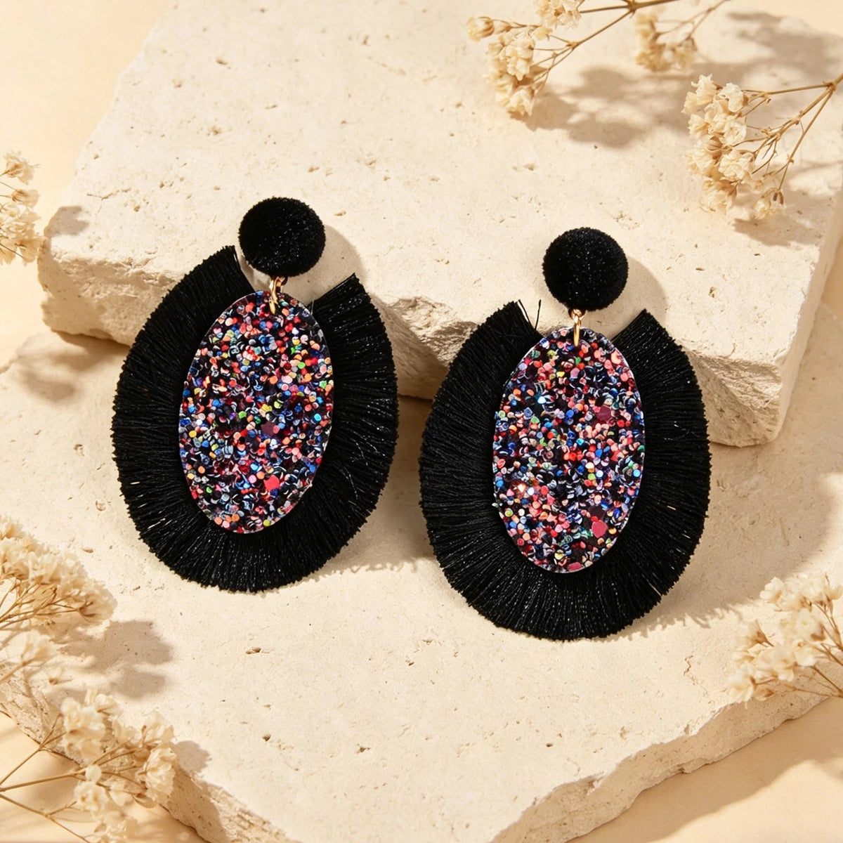 Boho Women Holiday Handmade Tassel Fringe Dangling Beach Drop Dangle Earrings