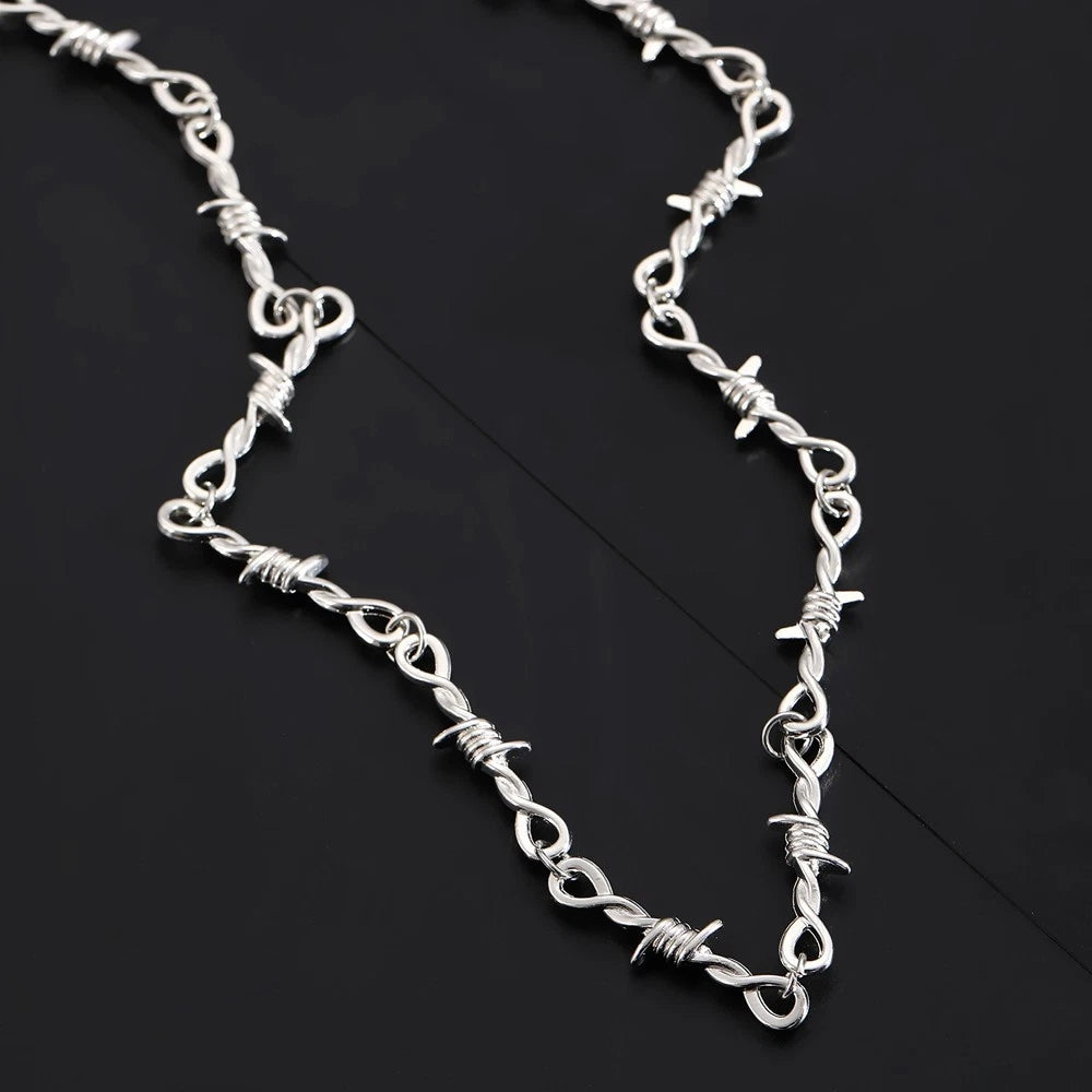 Men Street Jewellery Siver Chain Collar Necklace Punk Rock Accessories
