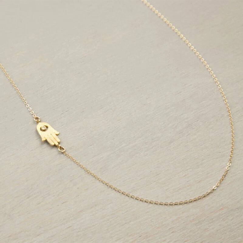 Minimalist Gold Silver Chain Hand Pendant Necklace Funny Gifts for Best Friends