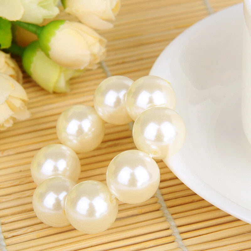 Feelontop Hair Accessories Colorful Beads Elastic Hair Rope Hair Ties Hair Bands
