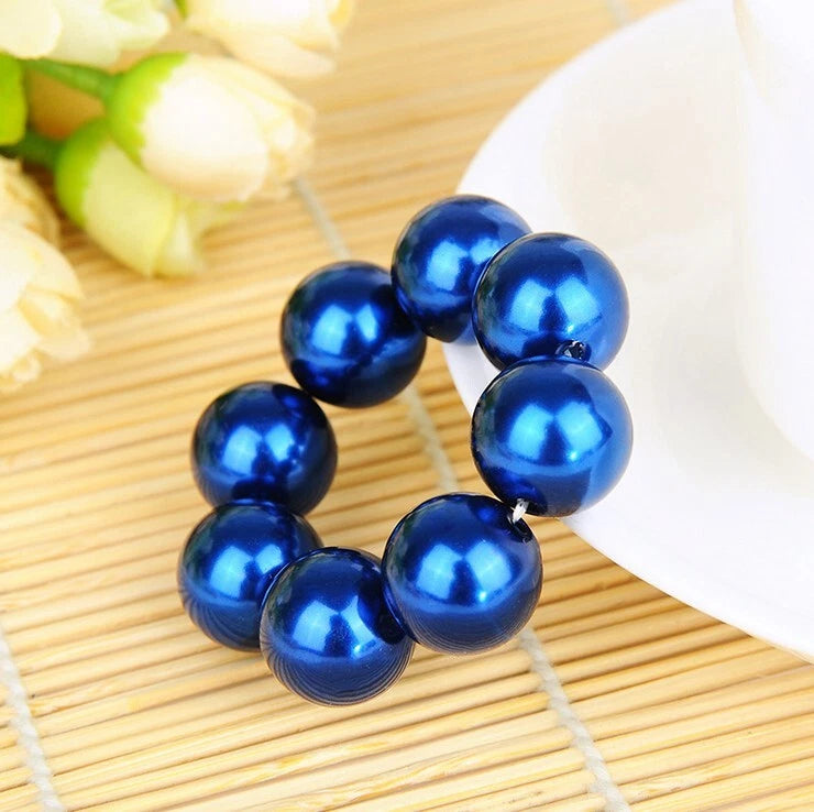 Feelontop Hair Accessories Colorful Beads Elastic Hair Rope Hair Ties Hair Bands