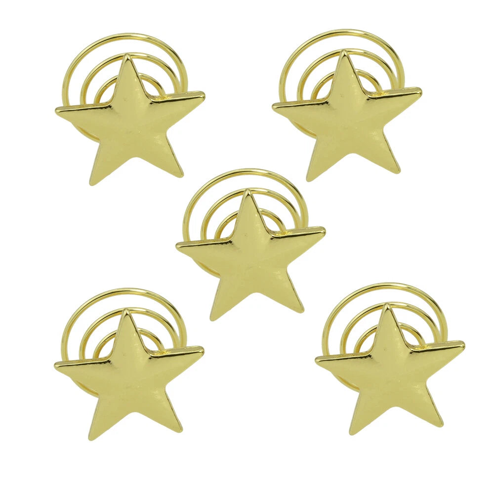 5 pcs Fashion Golden Star Star Hair Clips set Hair Jewelry for Wedding Prom Hair