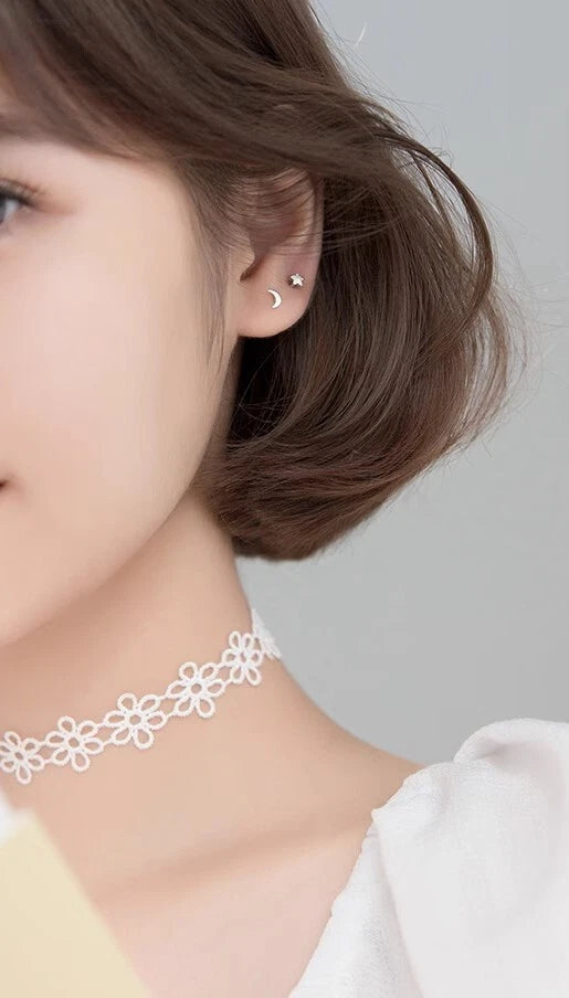 Starry Night Delight Moon and Stars Stud Earrings - Sparkle Under the Moonlight