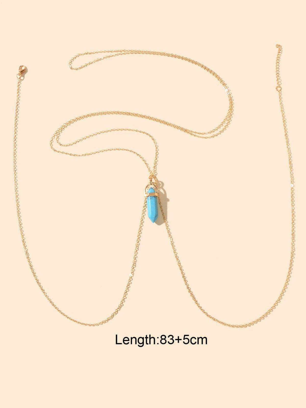 Bikini Beach Harness Beach Hexagonal Gemstone Waist Link Body Chain Belly Jewelry