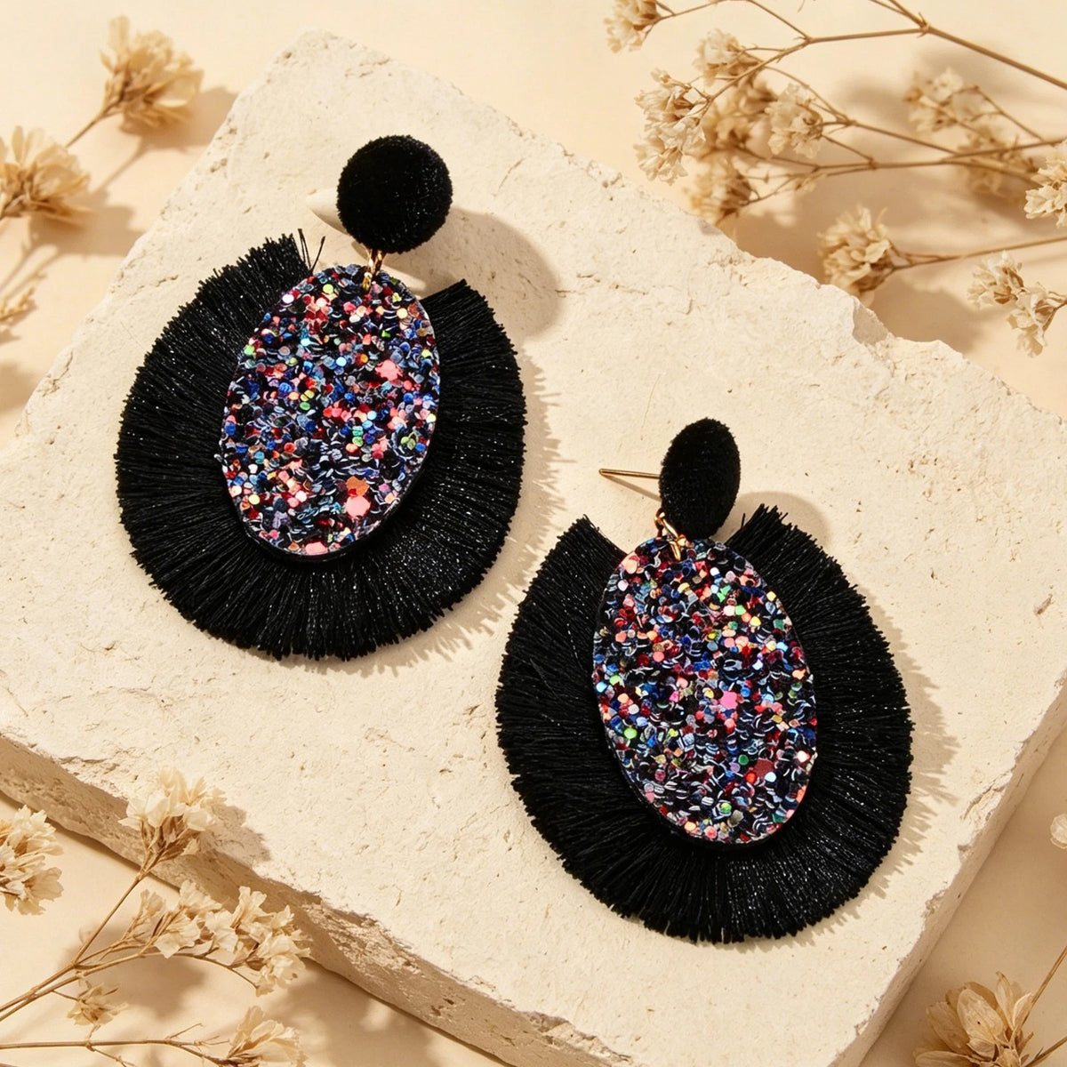 Boho Women Holiday Handmade Tassel Fringe Dangling Beach Drop Dangle Earrings