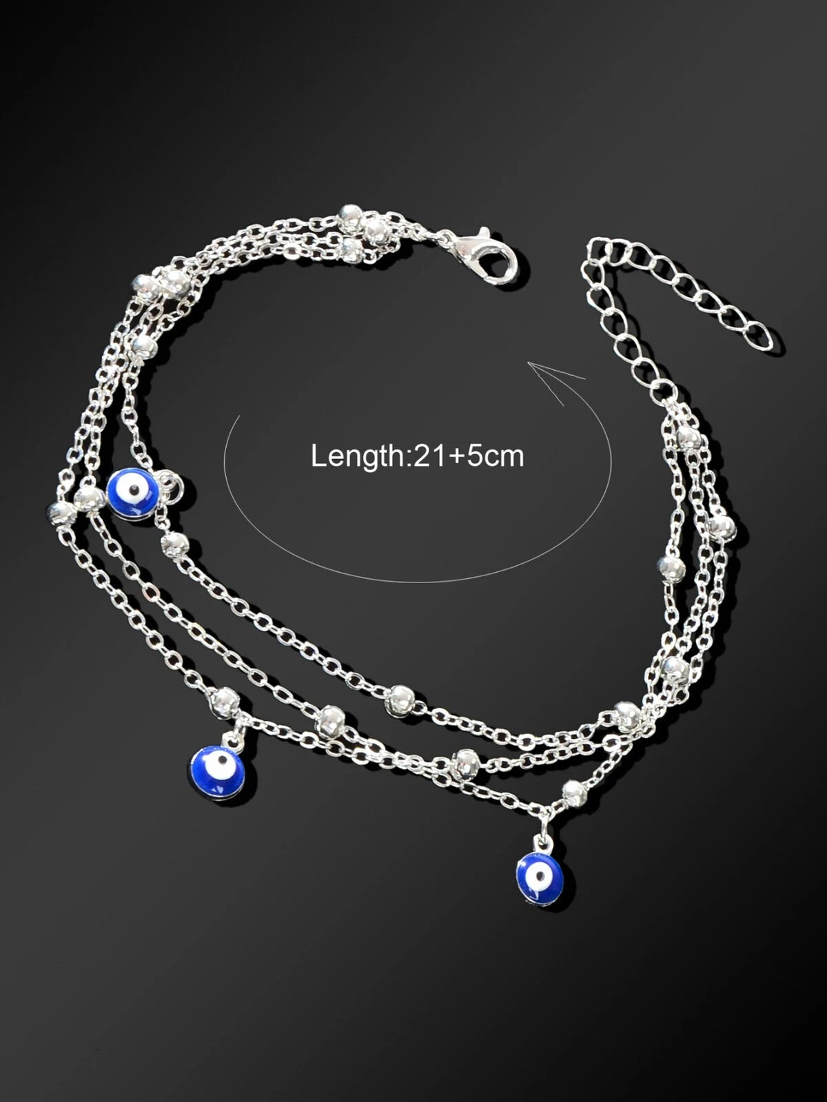 Eye Charm Beads Anklet Adjustable Beach Layered Ankle Gold Foot Chain Jewellery