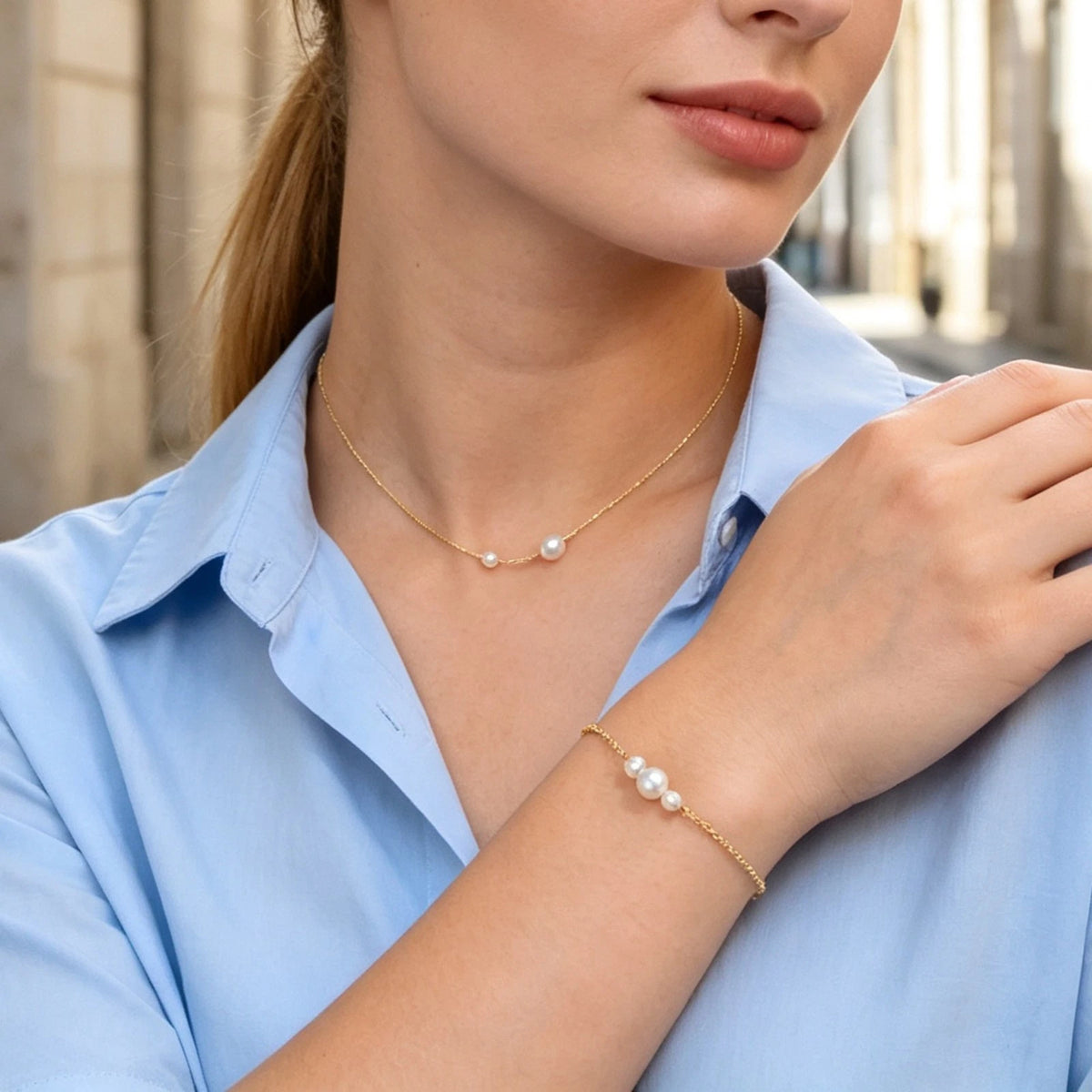 Pearl Adorned Minimalist Chain Bracelet - Elegant Simplicity for Every Occasion