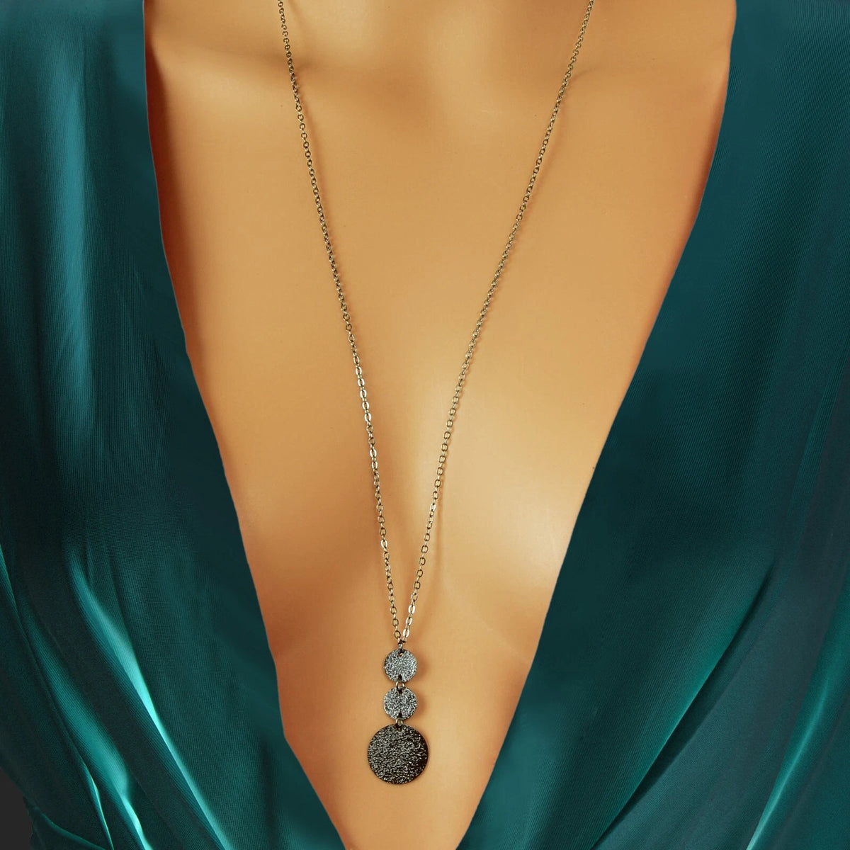 Unique Gold Chain Geometric Round Disc Minimalist Charm Necklace Trendy Jewelry