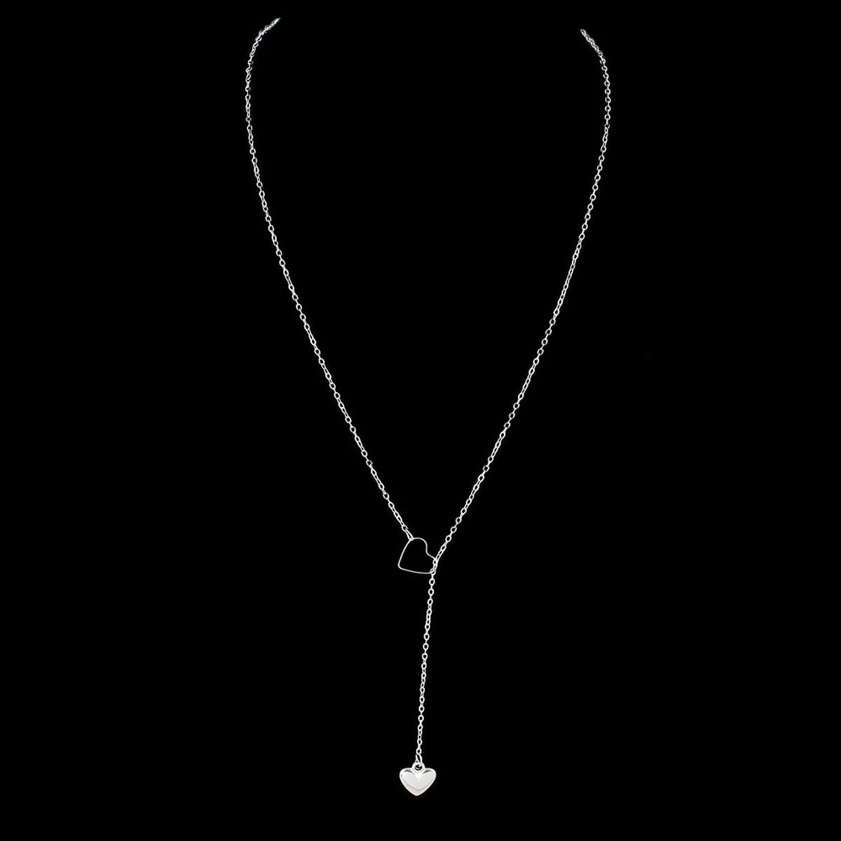 Minimalist Gold Chain Heart Lock Y Lariat Necklace Trendy Women Teens Jewellery