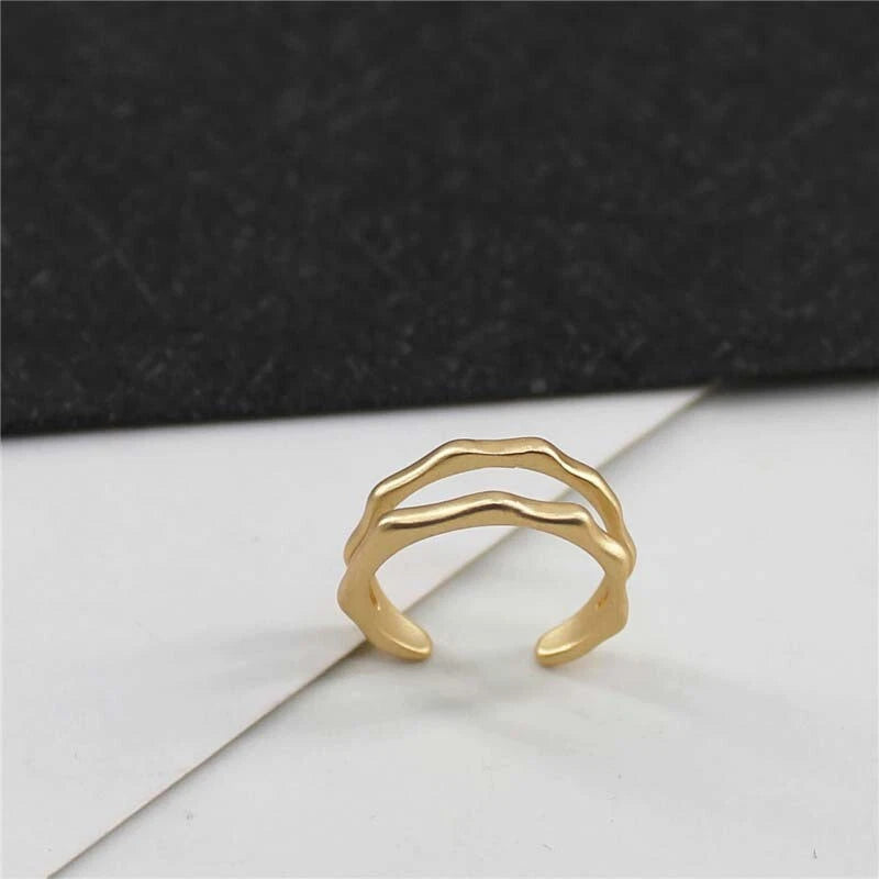 Minimalist Jewellery Gold Metal Geometric Finger Ring Fashion Women Accessories