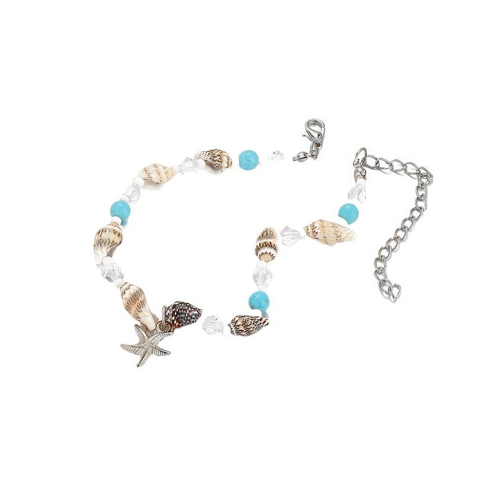 Beach Vacation Jewellery Handmade Beads Chain Starfish Charm Bohemian Bracelet