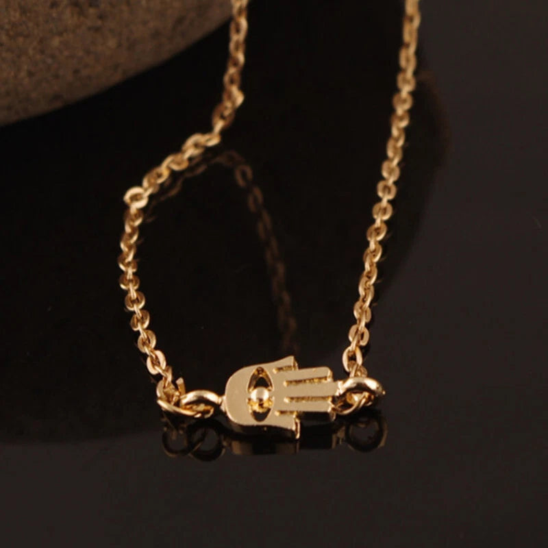 Minimalist Gold Silver Chain Hand Pendant Necklace Funny Gifts for Best Friends