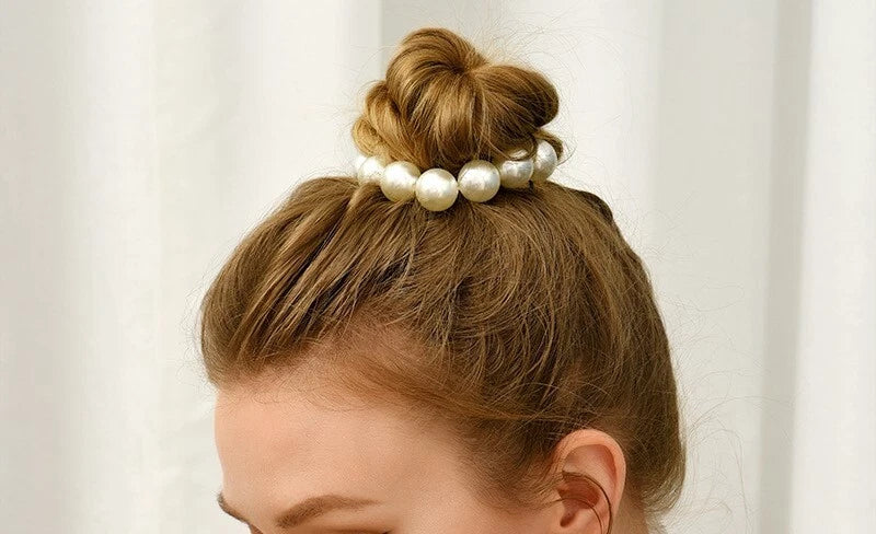 Feelontop Hair Accessories Colorful Beads Elastic Hair Rope Hair Ties Hair Bands